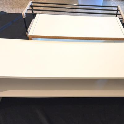 Shoe Rack And Two White Shoe Shelves