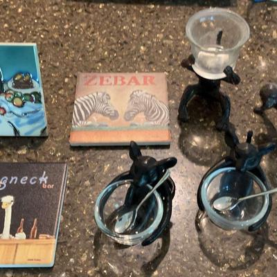 Lot of Decorative Coasters And Wrought Iron Figurines