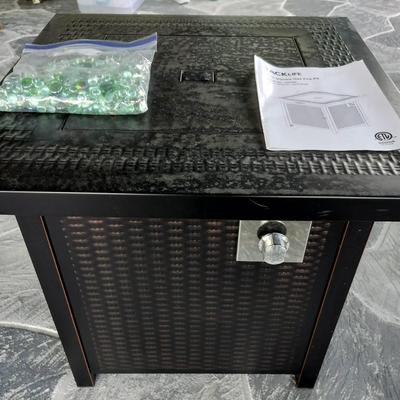 Tacklife 28in Square Glass Fire Pit Model GFP02