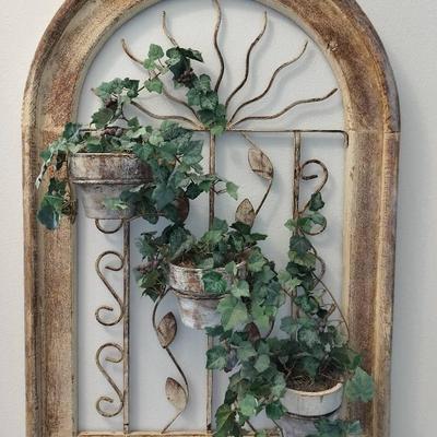 Decorative Wooden Wrought Iron 3 Pot Plant Holder 