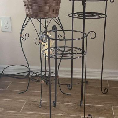3 Decorative Metal Pedestal Planters