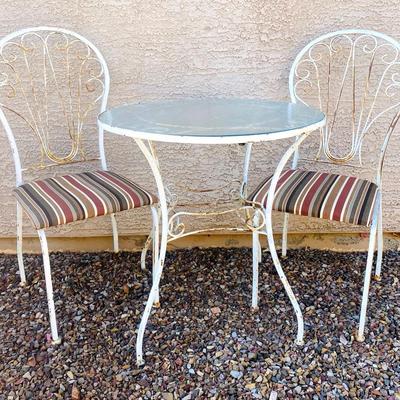 Vintage Wrought Iron Glass Top Set