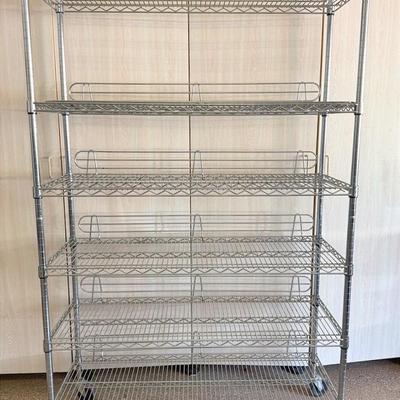  Industry Steel Metal Shelving, Locking Wheels 
