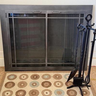 Fireplace Screen And Tools 
