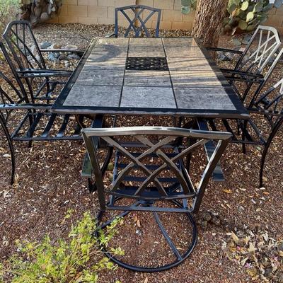 Table And Six Outdoor Chairs 
