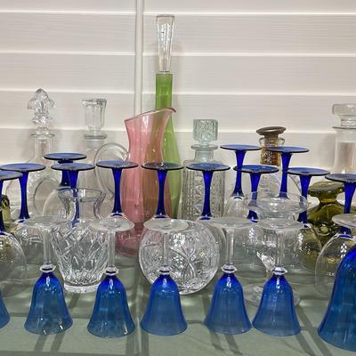 Colored Glass And Decanters  