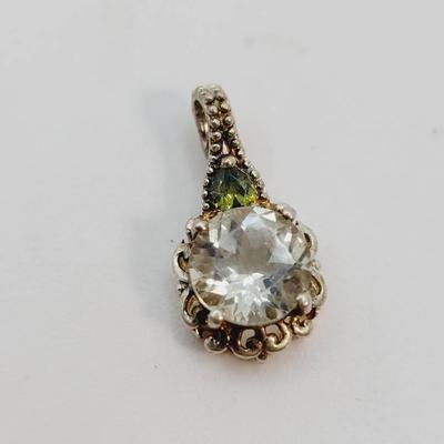 Sterling 925 Green Multi Gem Pendant STS