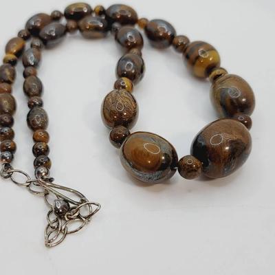 Tigers Eye Beads in Graduated Sizes Gem Necklace Gorgeous Color