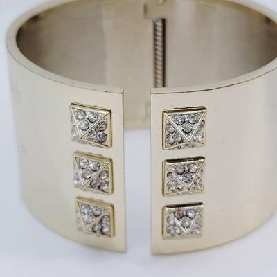Victoria Secrets Gold Tone Rhinestone Hinge Bracelet