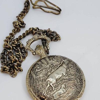 Vintage Stag Hunting Pocket Watch Lucerne 