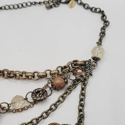 Chico's Funky Chunky Steam Punk Statement Necklace