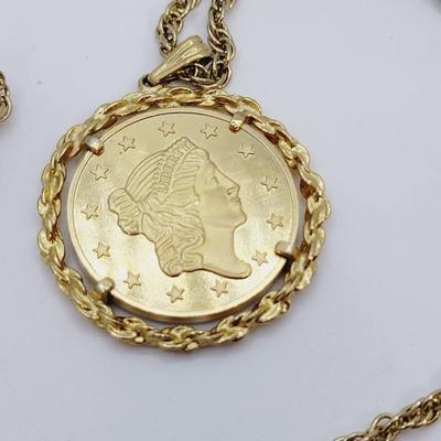 Vintage Avon Bicentennial Coin Necklace 