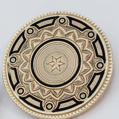 Black Enamel and 14k Victorian Mourning Pin Antique 