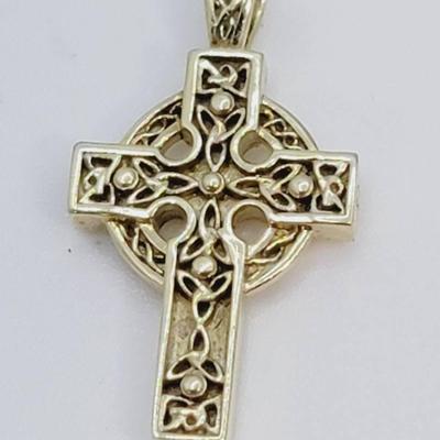 Solvar 14k Yellow Gold Celtic Cross