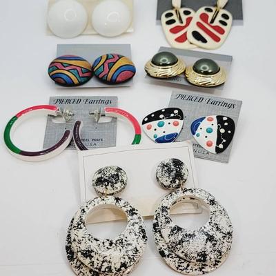 Amazing Selection of 1980s and 1990s Statement Earrings Clip On and Pierced