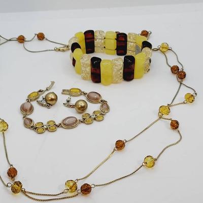 Golden Tones Work to Weekend Costume Jewelry Lot