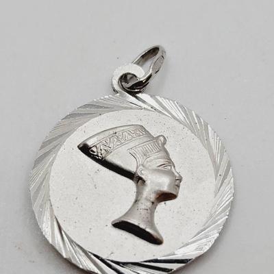Egyptian Queen Nefertiti Pendant Reversible 925 Sterling Silver