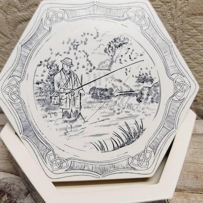 Comoy's of England Faux Scrimshaw Box