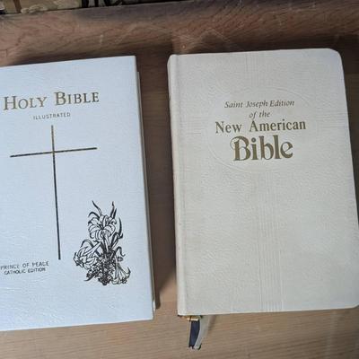 Pair Of Bibles - One Is Illustrated And One Is Tabbed 