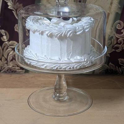 Domed Glass Pedestal Cake Stand with Forbidden Cake 