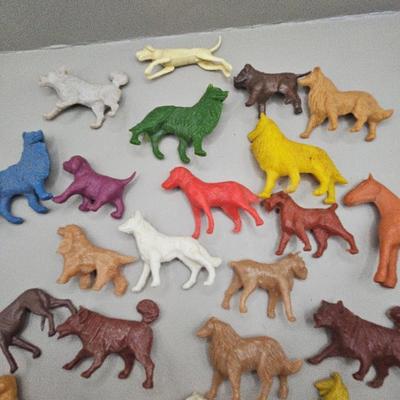 Cracker Jack and Gumball Machine Prizes Large Lot of Dogs and One Horse