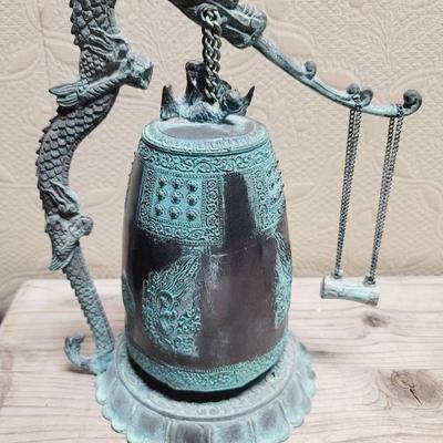 Dragon Meditation Bell Bronze Brass Great Sound - See Video! Lovely Vintage Item 