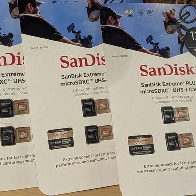 SanDisk 2-pack microSDXC UHS-I cards (128GB) (3 Unopened Sets)