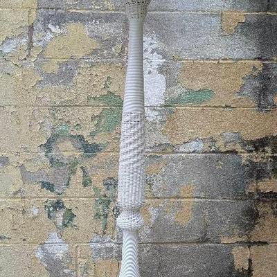 White Painted Rattan Floor Lamp