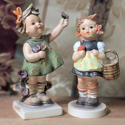 Goebel Hummel Figurines "Little Cheer" and "Sister"