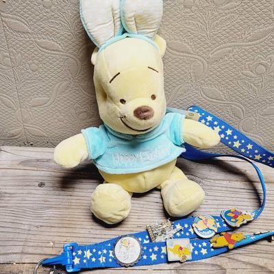 Winnie the Pooh Plush and Disney Lanyard and Pins