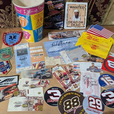 Ephemera Lot Most 90s-2000s Speedway, NASCAR, Stickers and Tickets with Big Gulp Cup