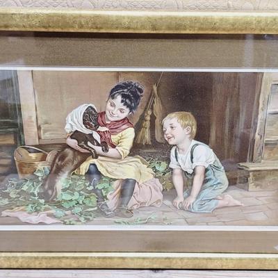 M Wunsxh Doggies Toilet (Bath) Framed Vintage Print