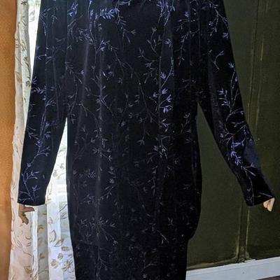 Worthington Women's Blue Embroidered Sparkle 1 Pc Formal Jacket Dress Gown Set