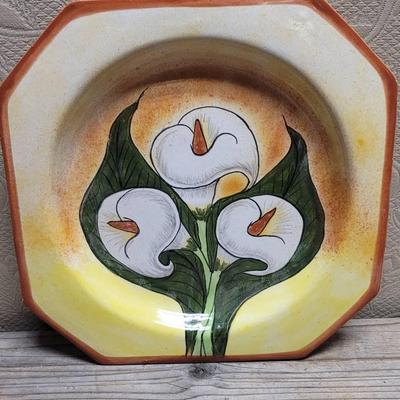Mexico Calla Lily Platter Plate Wall Hanging
