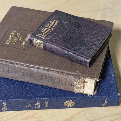 The Talisman, Idylls of The King, and Daily Food - 3pc Lot of Small Antique Books