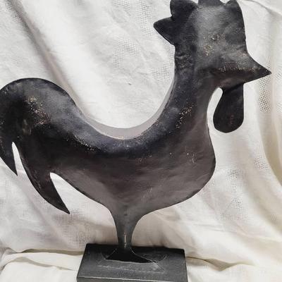 Large Metal Chicken Figure Primitive Style