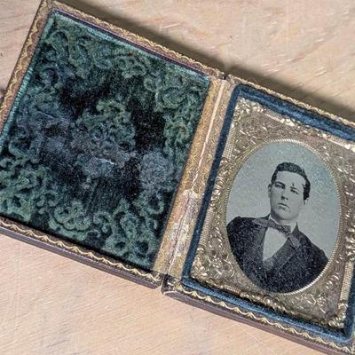 Leather Embossed Daguerreotype of a Young Gentleman 
