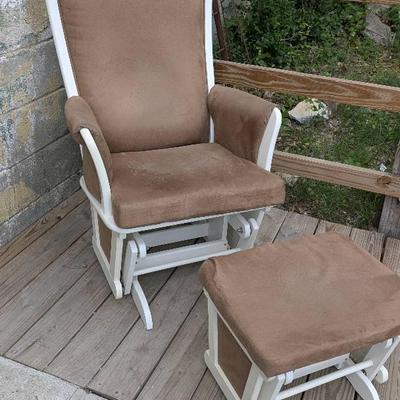 Delta Eclipse Glider & Ottoman in White