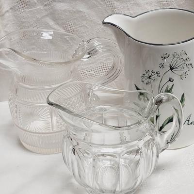 EAPG and Ceramic Pitchers 3pc Lot