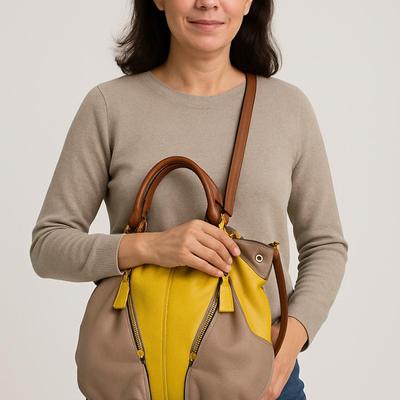 orYany Designer Purse In Tan/Mustard
