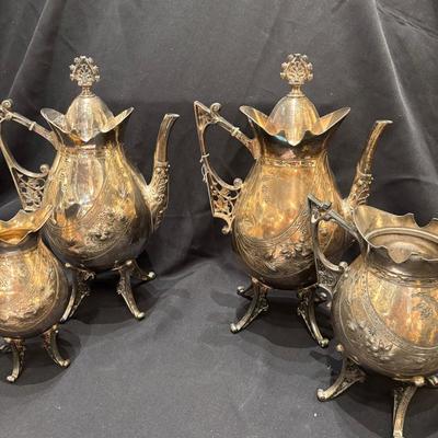 Vintage Silverplated Tea &Coffee Service Set Of Four