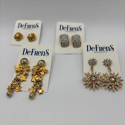 Gold Tone Costume Jewlery Lot Of Four