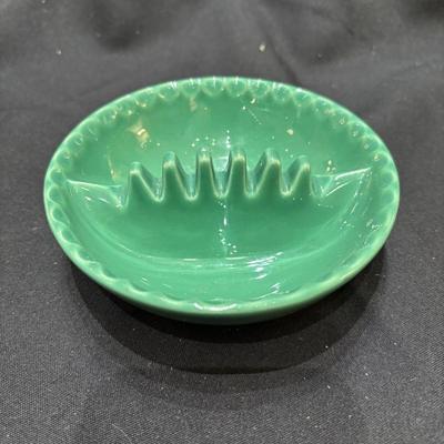 Vintage Mid Century Ashtray Avocado Green