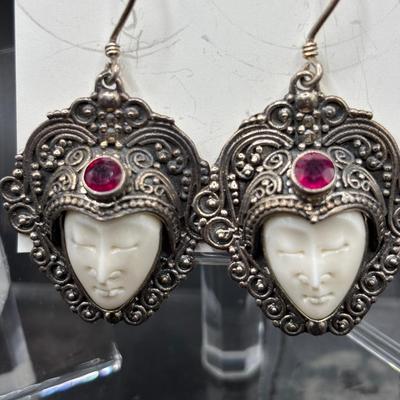Masquerade Mask Earrings 925 Silver