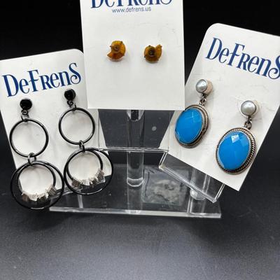 Costume Jewlery Earrings Set Of 3