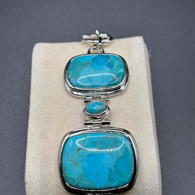 Beautiful Silver And Composite Turquoise Braclet