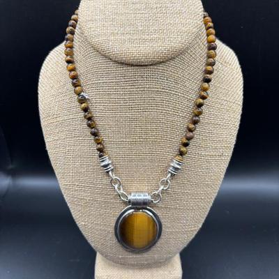 ESPO SIG 925 Tiger Eye Necklace With Pendent