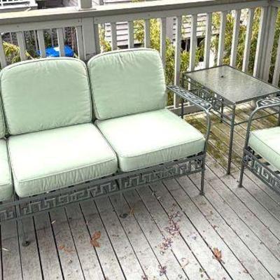 Patio set with greek key design