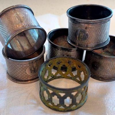 Antique english sterling napkin holders