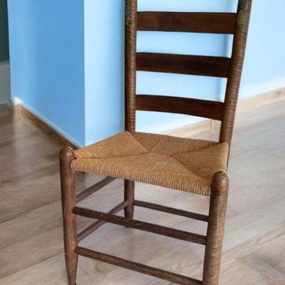 Unusual ladder back chair with spanish embellishments